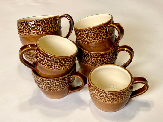 Brown Daisy Mug Set