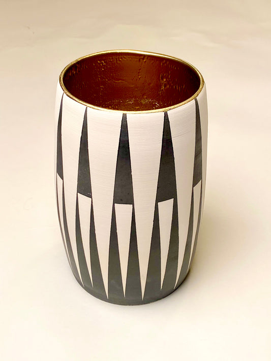 Black and White Graphic Vase