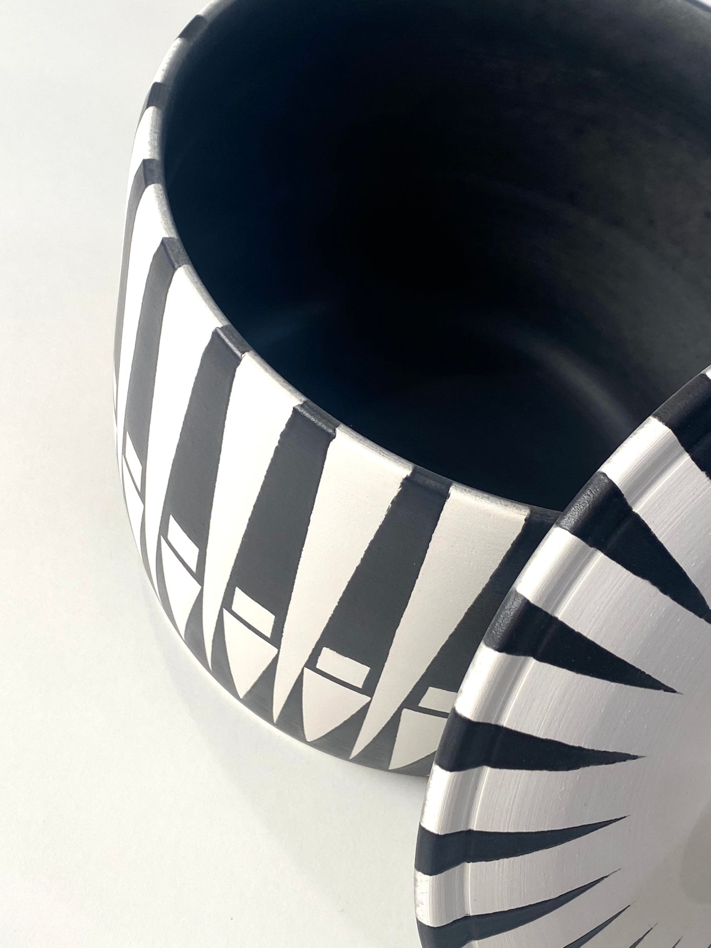 Black and White Graphic Lidded Jar