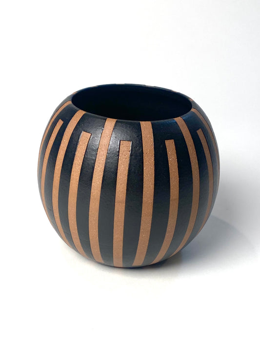 Black and Tan Graphic Vase