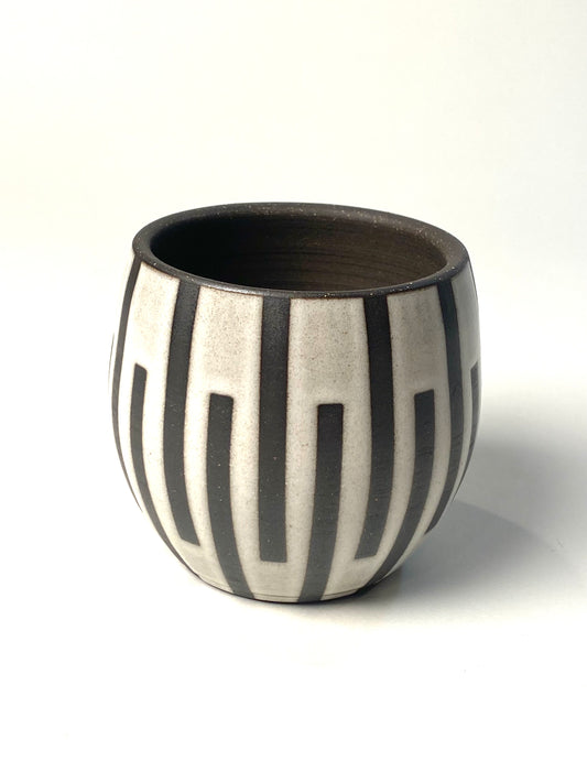 Black and White Tribal Graphic Vase